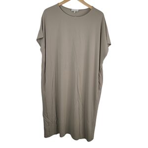 Lafayette 148 smoked taupe shift dress with pockets size medium